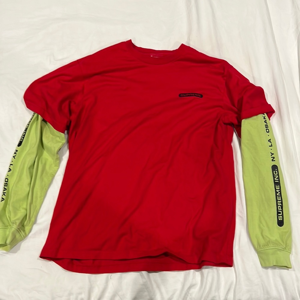 Supreme red and green shirt